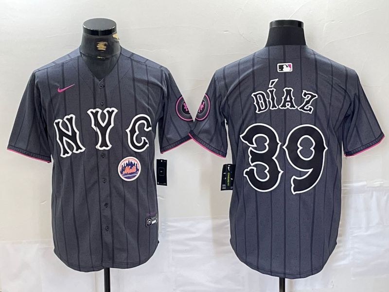 Men New York Mets #39 Diaz Black City Edition 2024 Nike MLB Jersey style 3->new york mets->MLB Jersey